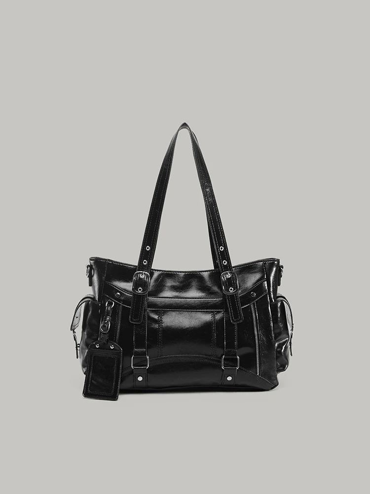 

Retro Y2K Spicy Girl Motorcycle Tote Bag Women's New 2025 Faion Versatile Single oulder Crossbody Bag Korean Sle