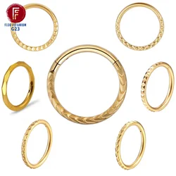 F136 Titanium Tragus Piercings CZ Nose Ring Hoop Cartilage Earring Stud Helix 16g Hinged Septum Charming Segment Body Jewelry
