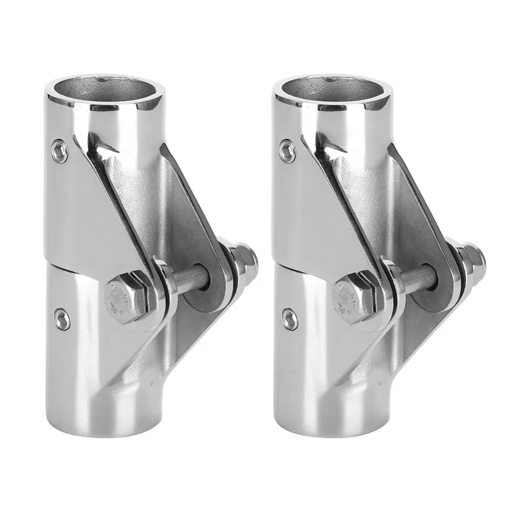 2Pcs 316 Stainless Steel Folding Rotatable Connector Heavy Duty 20mm / 0.79in Marine Boat Rail Folding Swivel Connector