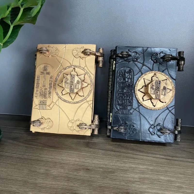 New Mummy Book of Death Magic Book Resin Crafts Wooden Scroll Home Decoration Desktop Bookshelf Prop Replicas Ornaments Gifts