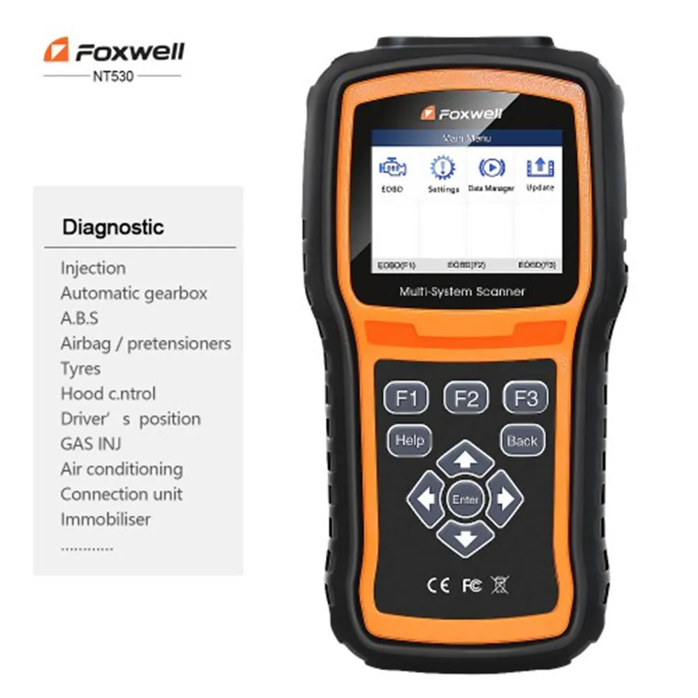 Многосистемный сканер Foxwell NT530, универсальный автоматический диагностический инструмент OE-уровня, одно программное обеспечение, бесплатно