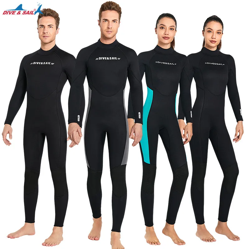 

Diving Suit3MMLong Sleeve One-Piece Warm Diving Suit Us Version plus Size Snorkeling Surfing Cold-Proof Wet Coat