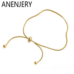 ENSHIR 316L Stainless Steel Adjustable Pull Bracelet For Women Ins Cold Wind Simple Snake Bone Chain Jewelry Wholesale