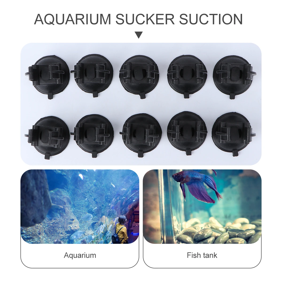 

10pcs Airline Tube Holder Fish Tank Suction Cup Black Clip Aquarium Suction Cups Detachable Mouth Easy Install Durable Heater
