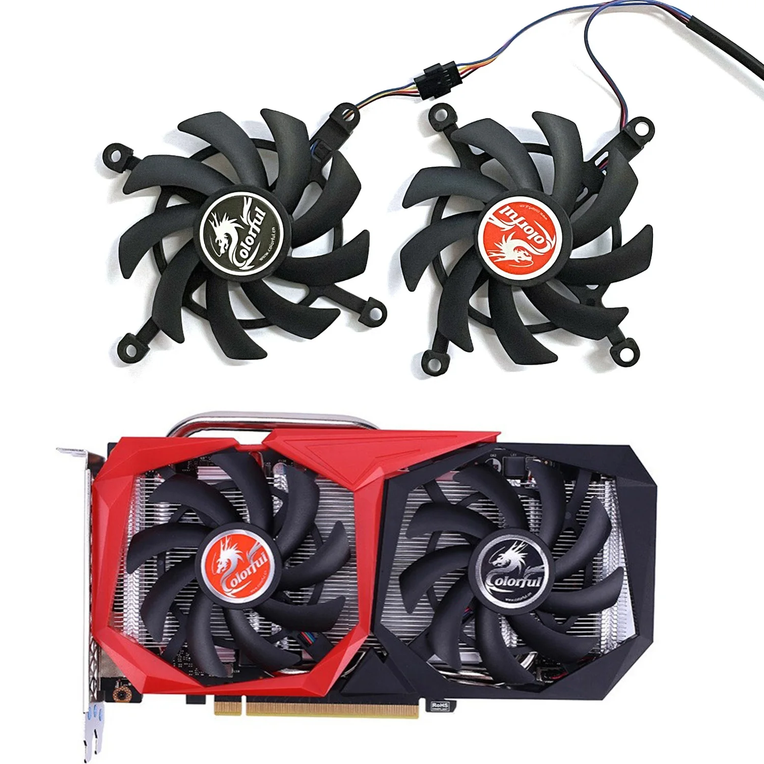 2pcs 4pin RTX 2060 2060Super GPU Cooler For Colorful Geforce GTX 1660Ti 1650 1660 Super Graphics Cooling Fan