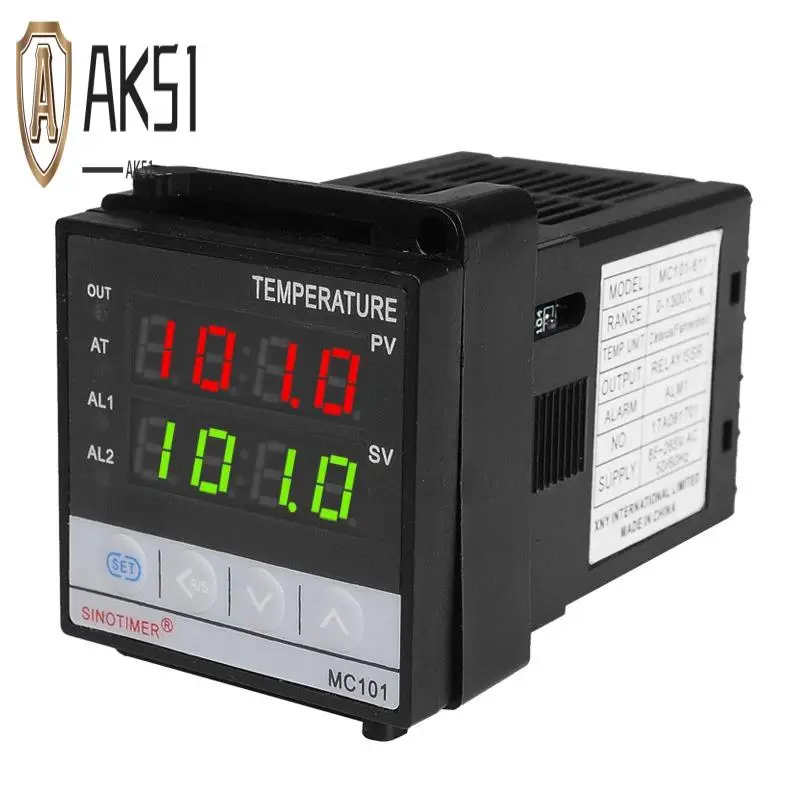 

AK51-SINOTIMER MC101 ПИД-регулятор температуры с цифровым дисплеем, режимы Цельсия/Ференгейта, входной датчик, выход SSR