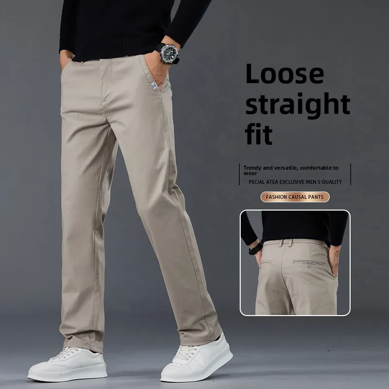 

Магазин Outlet, мужские джинсы, осенние новые брюки с двумя пуговицами, официальный сайт, брендовые повседневные брюки с прямыми штанинами, на молнии со средней талией