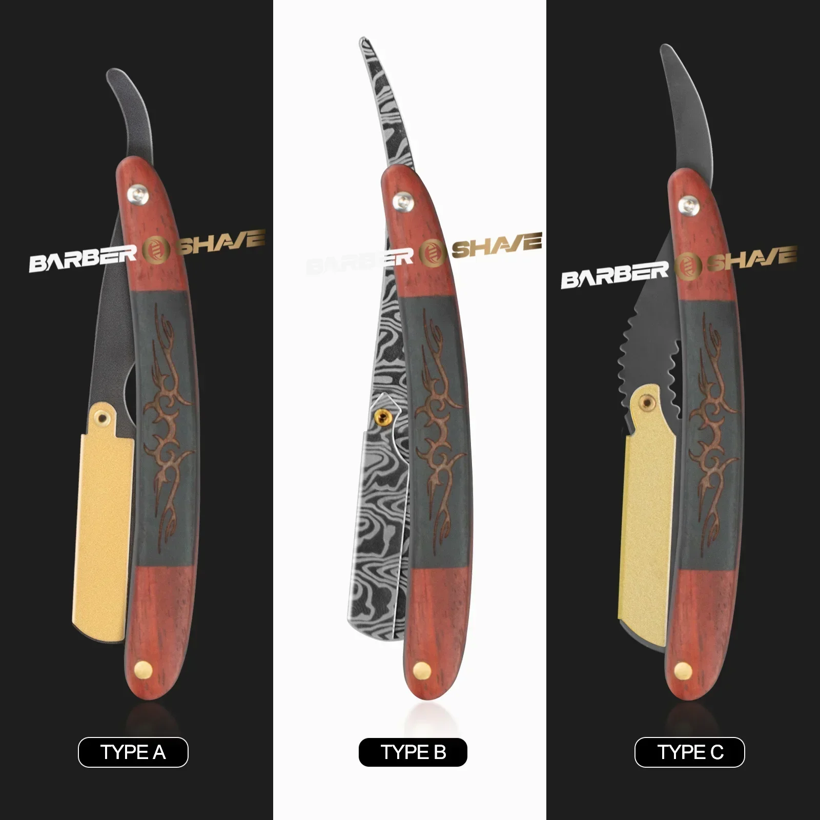 

Professional Barber Manual Shaver Trimmer Razor Straight Edge Stainless Steel Sharp Hairdresser Folding Razors Shave Beard Cut