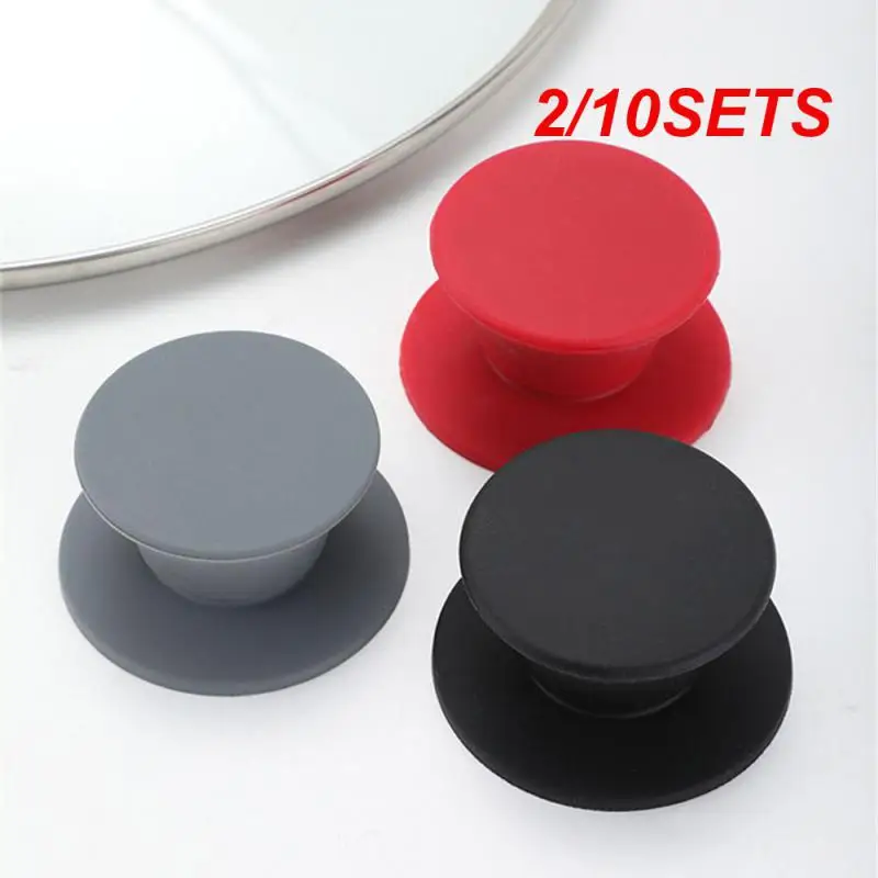 2/10SETS Silicone Lid Heat-resisting Anti-scald Economical And Affordable Grey Cookware Kitchen Lid Knob Pot Cover