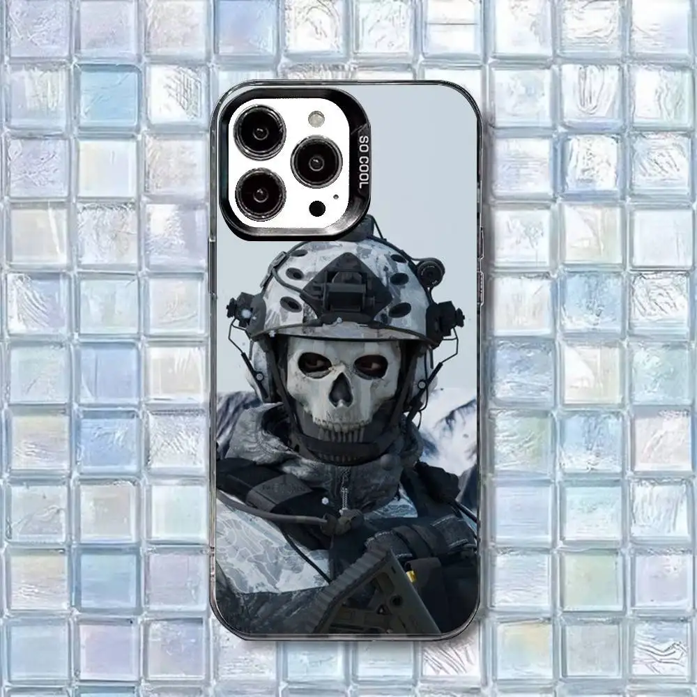COD Call Of Duty Ghosts Phone Case For iPhone17,16,15,14,13,12,11 Plus,Pro Max White Matte Shockproof Cover