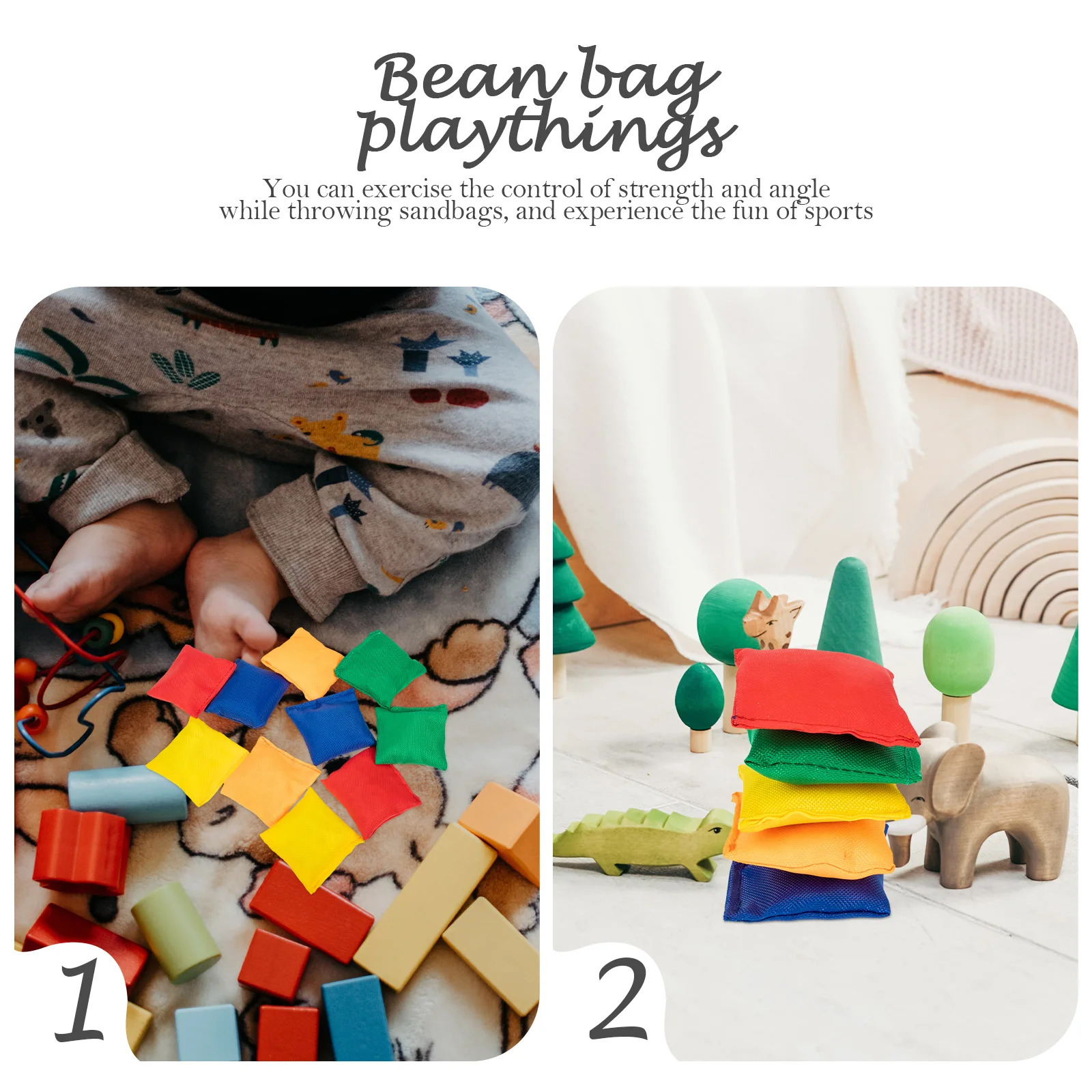 10-teilige Mini-Sitzsäcke, bunt, tragbar, Stoff-Sandsack, Wurfspielzeug für Kinder, interaktives Spielzeug für Spaß, Sport, Outdoor, Familienspiel – Detail 1