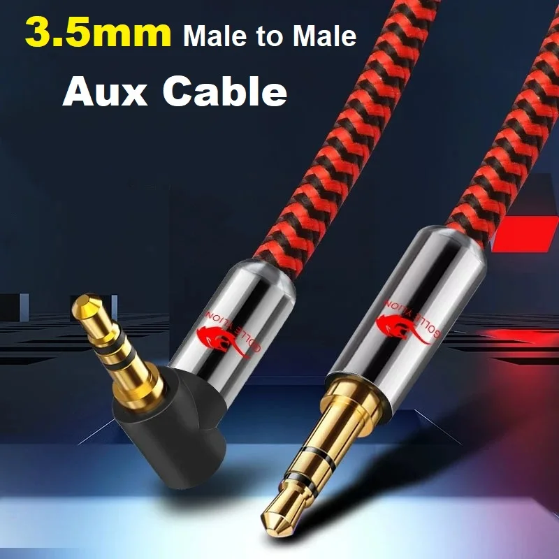 3.5mm Male to Male Aux Audio Cable for Headphone Phone Laptop Car Home Hifi Stereo Amplifier Speaker Auxiliary Shielded Cords