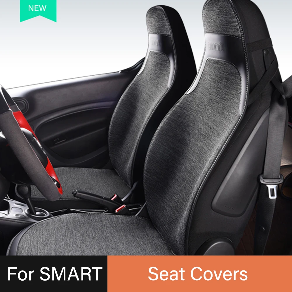 

For Smart Fortwo Forfour 453 451 Car Seat Cover Protector Cushion Breathable Comfortable Linen Pad Modified Interior Accessories