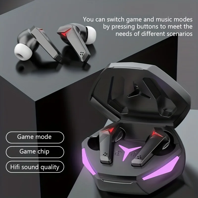 T33 TWS Gaming Headsets Low Latency Bluetooth-compatibl Earphones Stereo Wireless 5.2 Noise Cancellation Touch Control Headphone