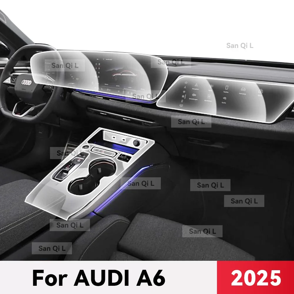

Для AUDI A6 2025, прозрачный ТПУ, центральная консоль автомобиля, медиа-приборная панель, навигация, защита от царапин, внутренняя пленка