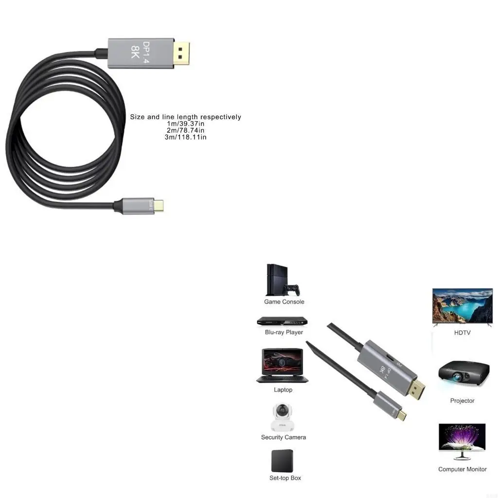 

Двойная функция USB C в DP 1.4 Video Converter с интерфейсом зарядки питания 83ce