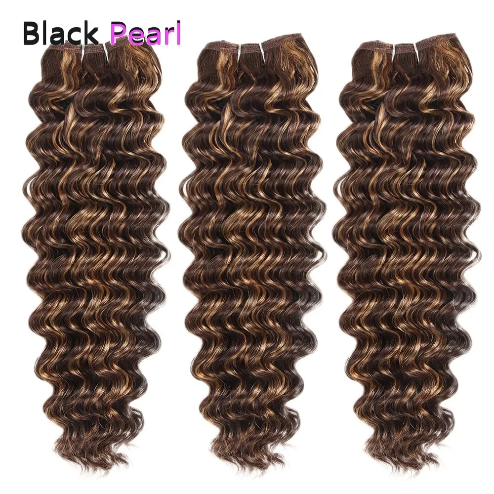 100% Unprocessed Human Hair Weave Remy Hair Bundles Deep Wave Bundles Human Hair Curly Weave Human Hair Bundles