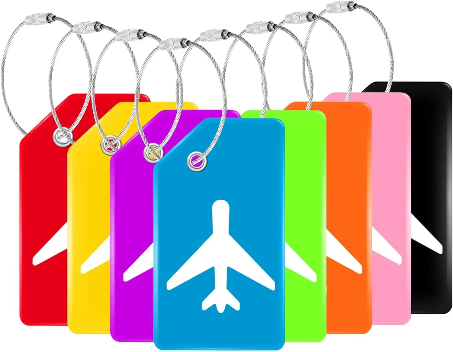 2er-Pack Flugzeug-Silikon-Gepäckanhänger für Koffer Reisegepäck-Tags für Gepäck Kofferanhänger mit Datenschutz-Namens-ID-Karte – Detail 7