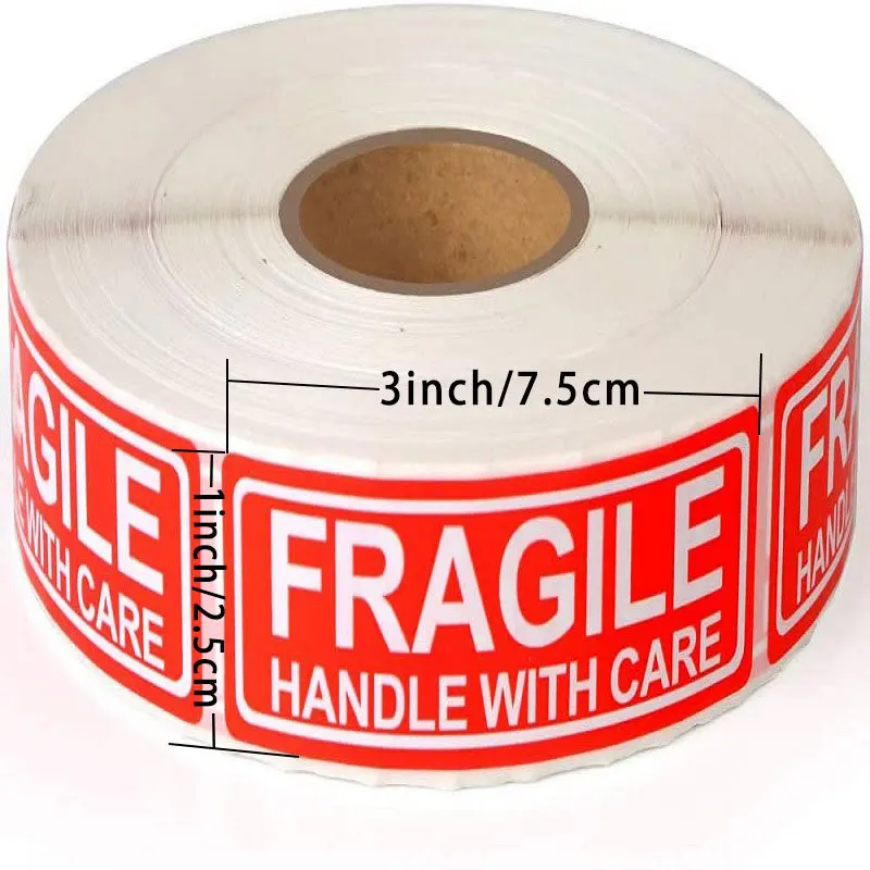 

120-500pcs Fragile Stickers Roll Handle with Care 2.5cm*7.5cm Shipping Label Packaging Remind Label Thank You stickers