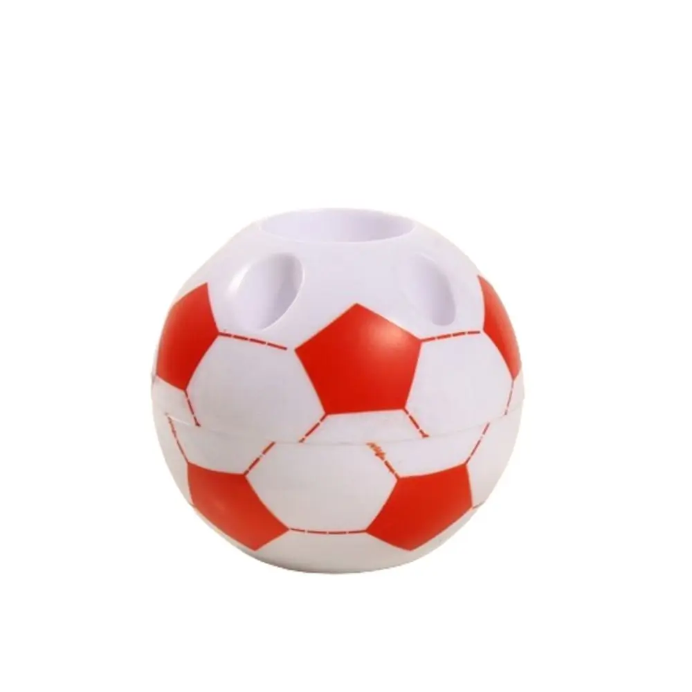 

Portable Football Shape Pen Holder Creative Round Pen Organizer Tabletop Storage Classic Stationery Container Kids
