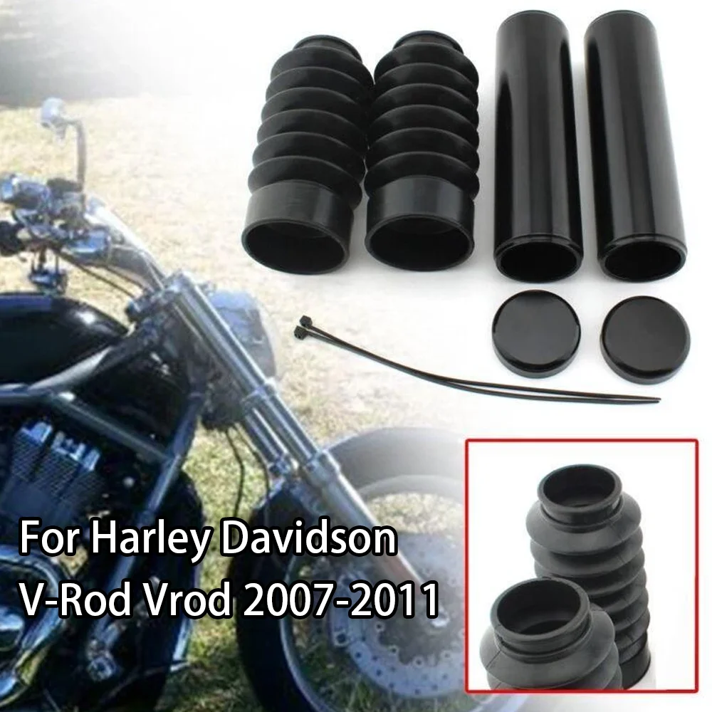 

Motorcycle Black Aluminum Full Front Fork Cover Set Tube Cap Kit For Harle V-ROD NIGHT ROD NIGHT ROD SPECIAL 2007-2011