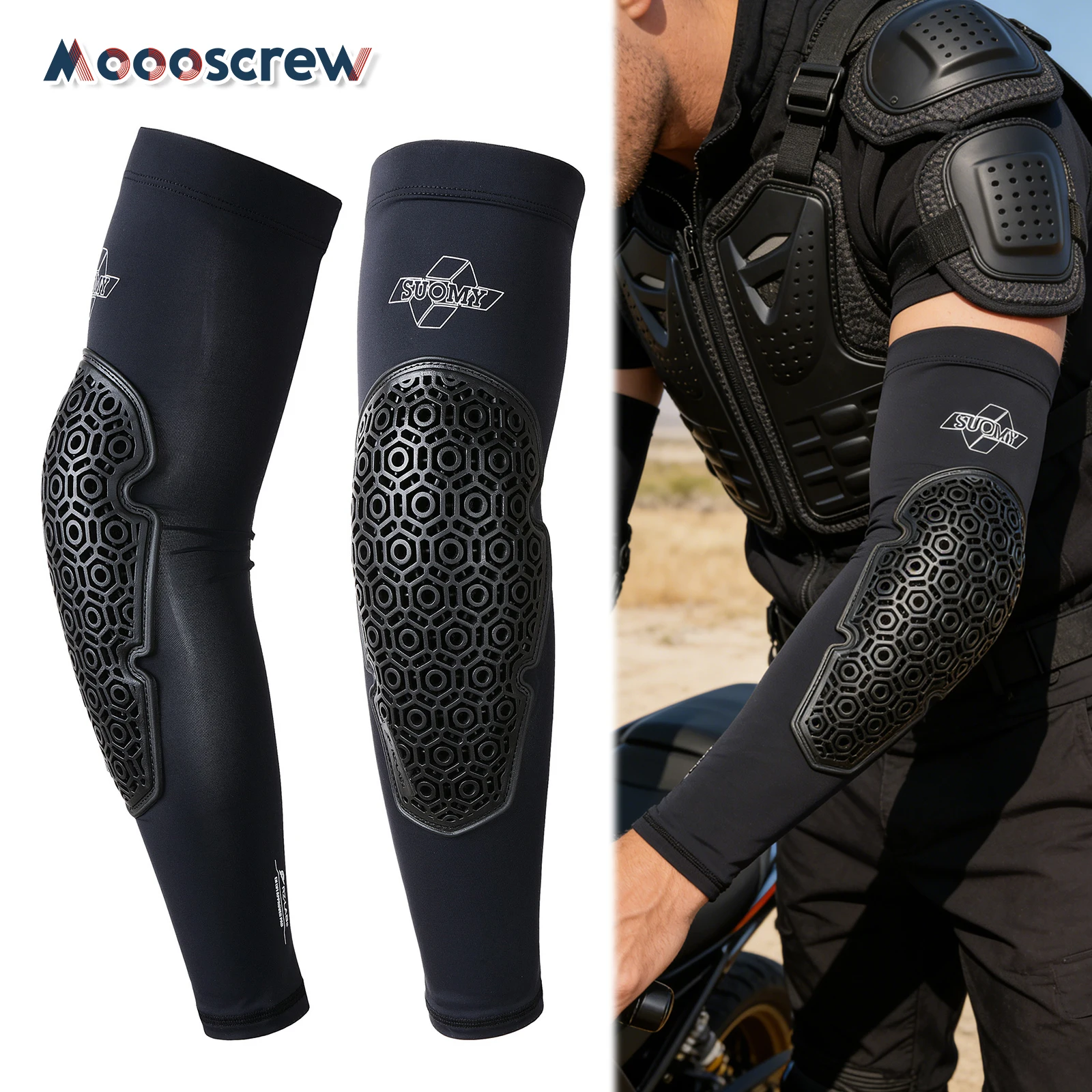 

Universal Motorcycle Riding Elbow Guards, CE Protective Sleeves with UPF Sun Block for Motorcycle Cycling & Outdoor Sports