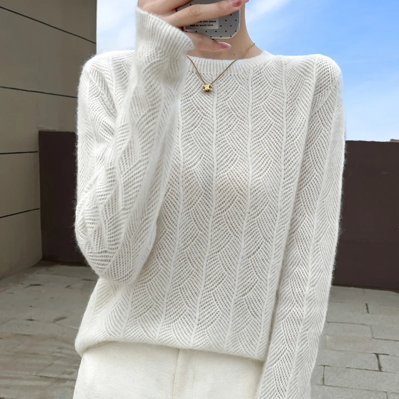 Striped Autumn/Winter new Merino wool pullover New cashmere sweater Women\'s O-neck pullover warm bottom knit shirt top