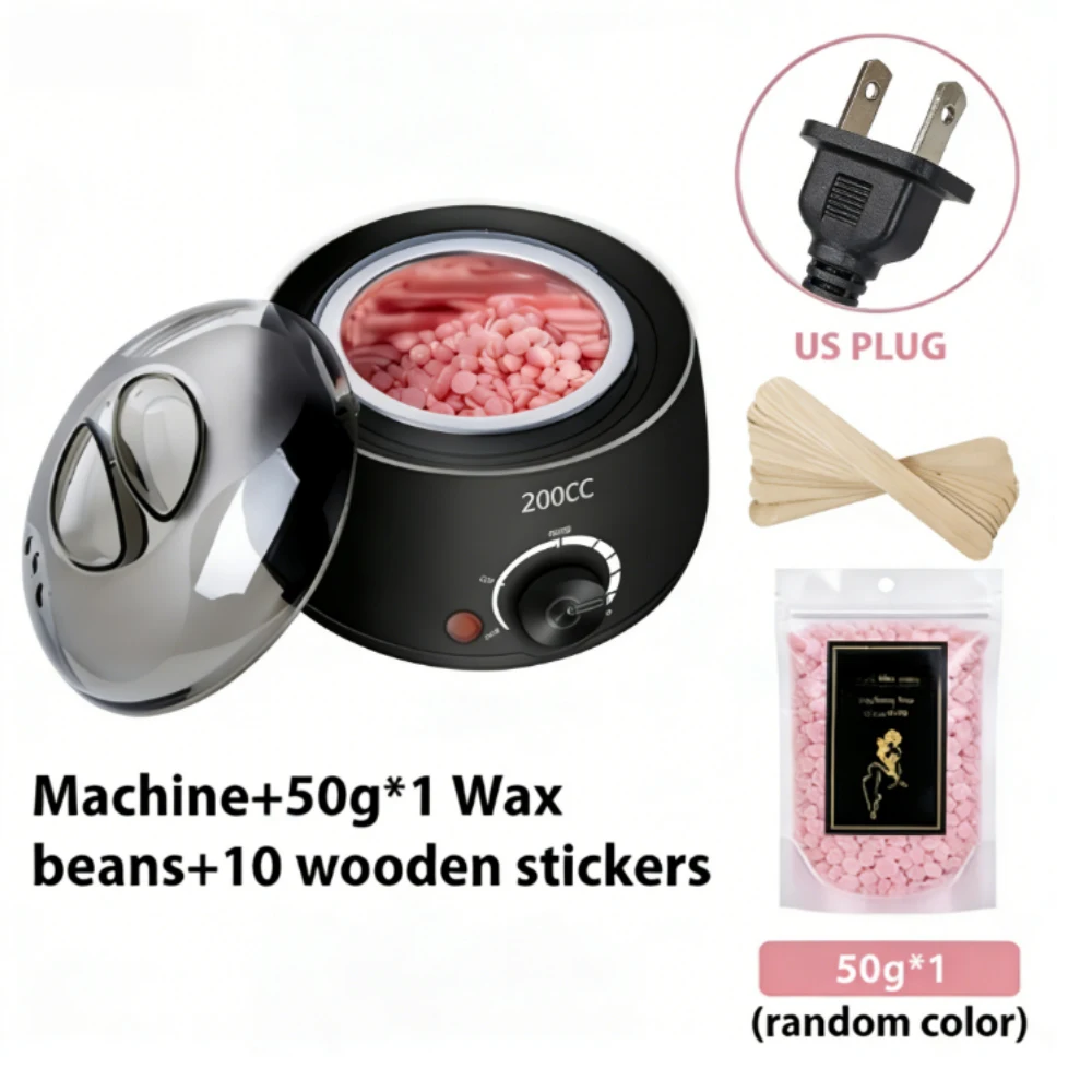 200CC Wax Heater Warmer Ontharing Machine Voor Hand Voet Body Spa Epilator Paraffine Pot + Wax Bonen + wood Sticks - afbeelding 1