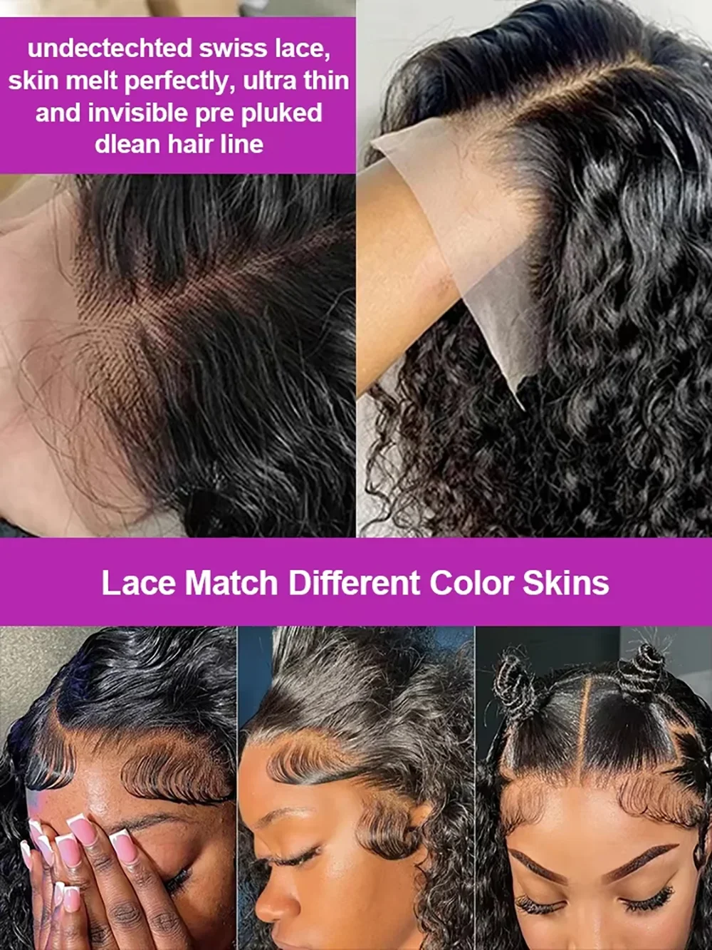 40 46-дюймовые глубокие волны 13x6 HD Прозрачные кружевные фронтальные парики из натуральных волос 13x4 Кружевные фронтальные парики 220% Плотность Вьющиеся парики для женщин