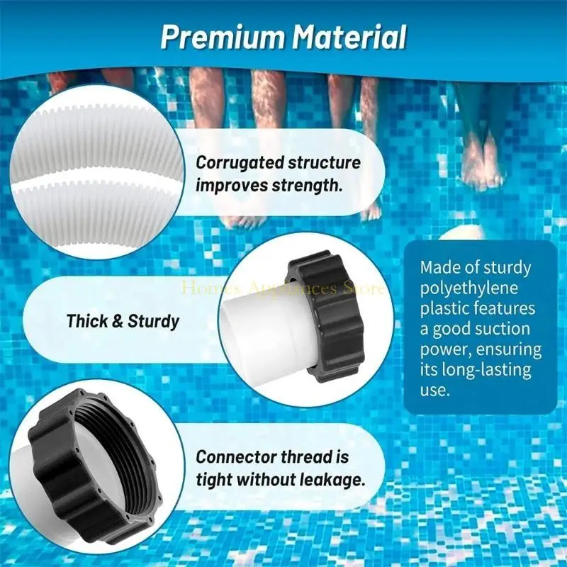 D0AB 59 "خرطوم حمام السباحة الطويل لمضخات مرشح Intexx مرشحات الرمل أنظمة المياه المالحة مع أنبوب سعة 1500 إلى 2500 جرام في