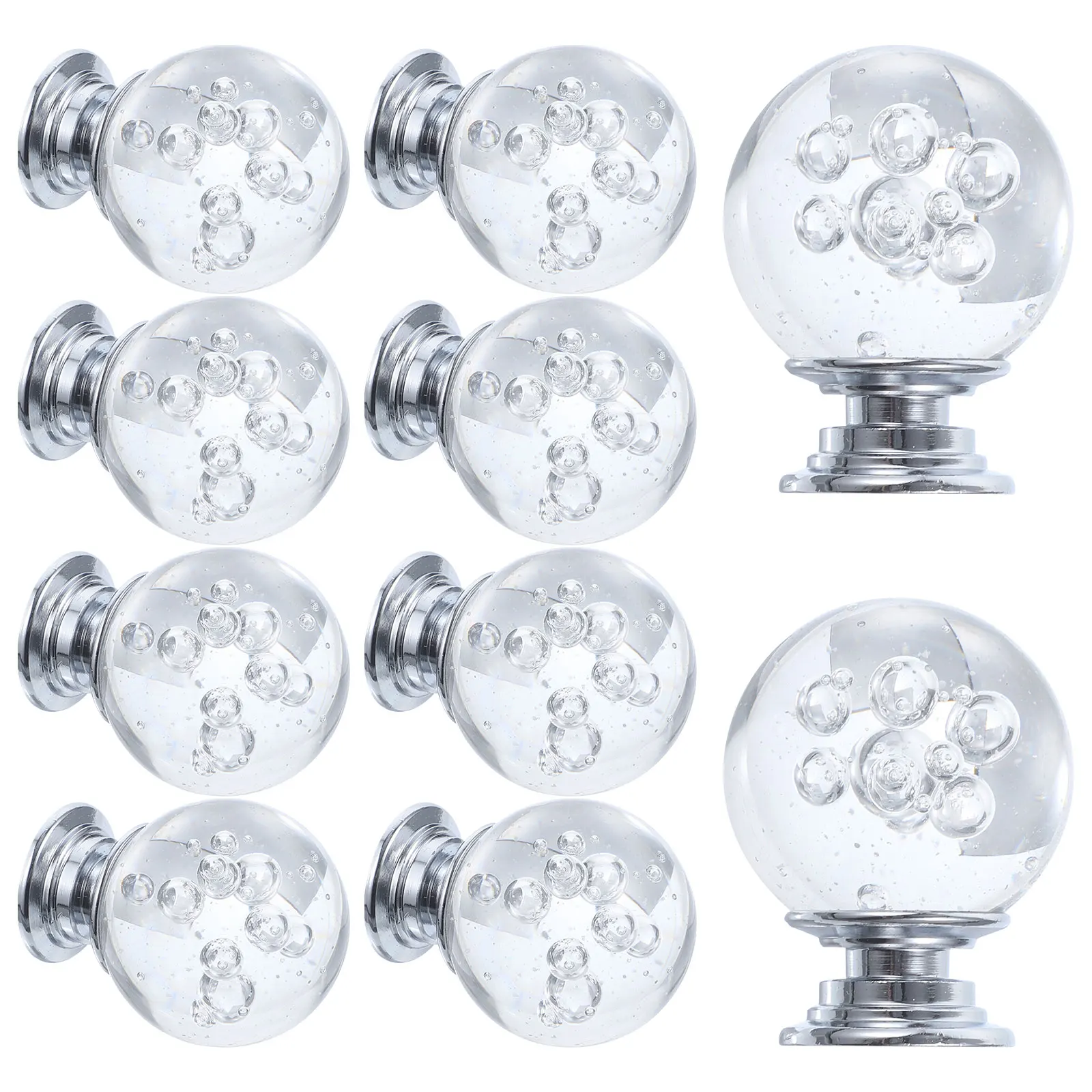 

10pcs Crystal Cabinet Knobs Elegant Decorative Drawer Pulls Furniture Hardware Handles for Cabinets Wardrobe Dresser