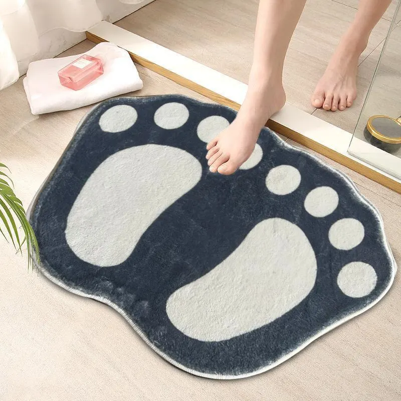 1pc 40*60cm Super Absorbent Imitation Cashmere Bath Mat with Non-Slip Backing - Soft and Comfortable Gray Bathroom Rug