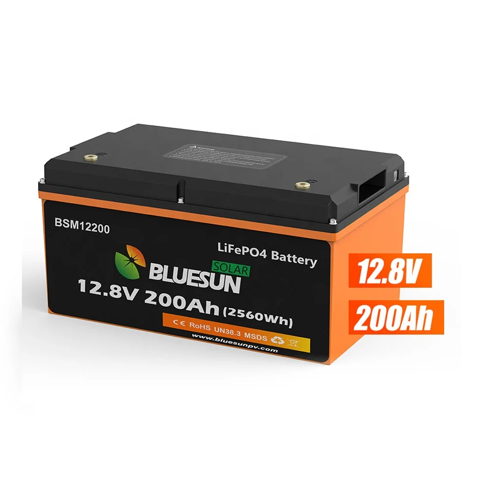 Bluesun Solar  12 Volt 1000AH Lithium Ion Batteries Life Po4 12V 120AH 200AH Lithium Battery with BMS Function