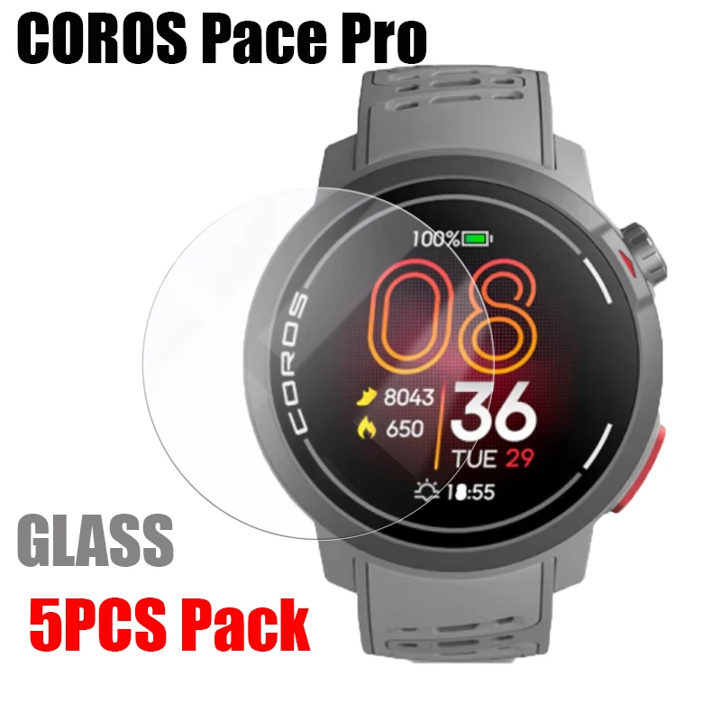 5pcs for COROS PACE PRO Smart watch Tempered Glass Screen Protector 9H 2.5D Film