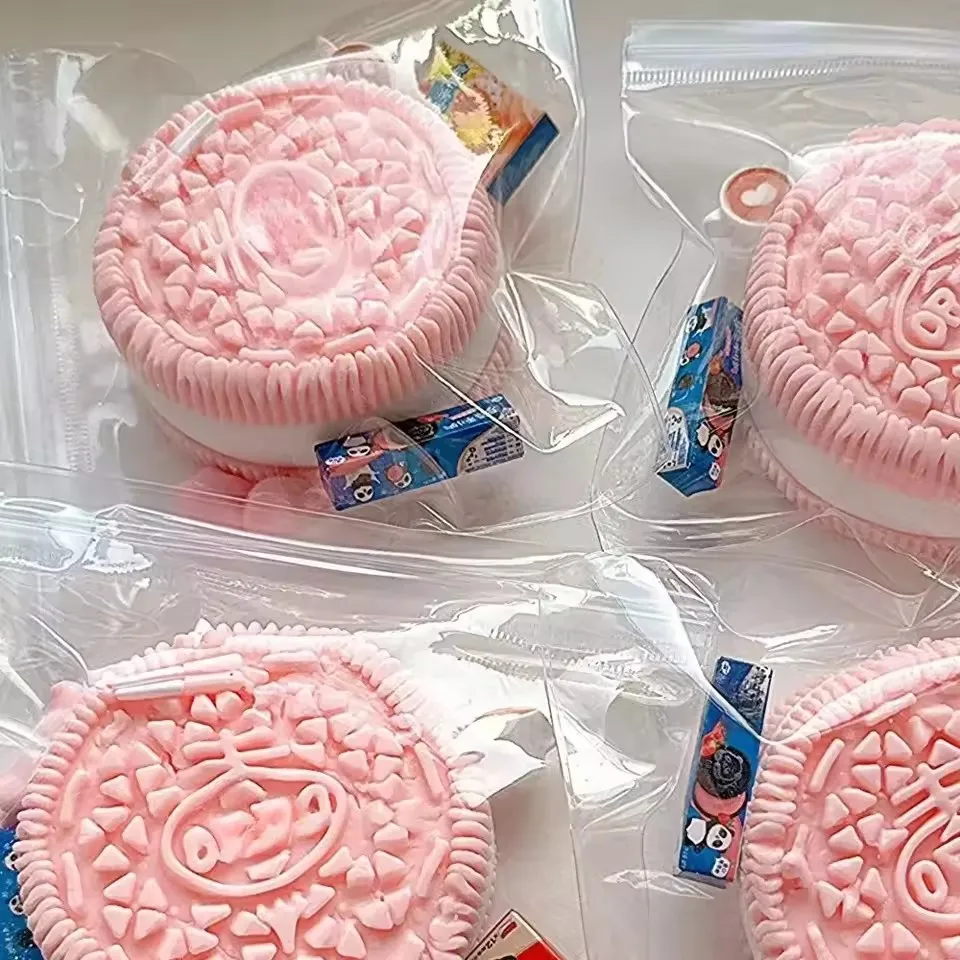 Handgemaakte Siliconen Grote Sandwich Koekjes Stress Squishy Speelgoed Mochi Taba Squishy Nieuwe Speelgoed Biscuit Knijpen Speelgoed Knijp Speelgoed