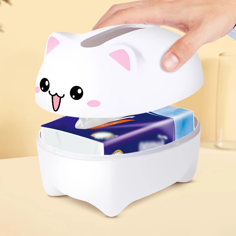 Kawaii Rabbit Tissue Box Creative Napkin Storage Case Bathroom Paper Container Desktop Toilet Paper Holder for Kitchen Bedroom