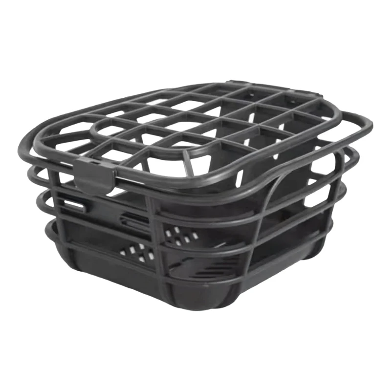 سلة دراجة سوداء مضادة للبثق؛ سعة كبيرة؛ تصميم أمامي قابل للإزالة؛ مناسبة للدراجات الكهربائية