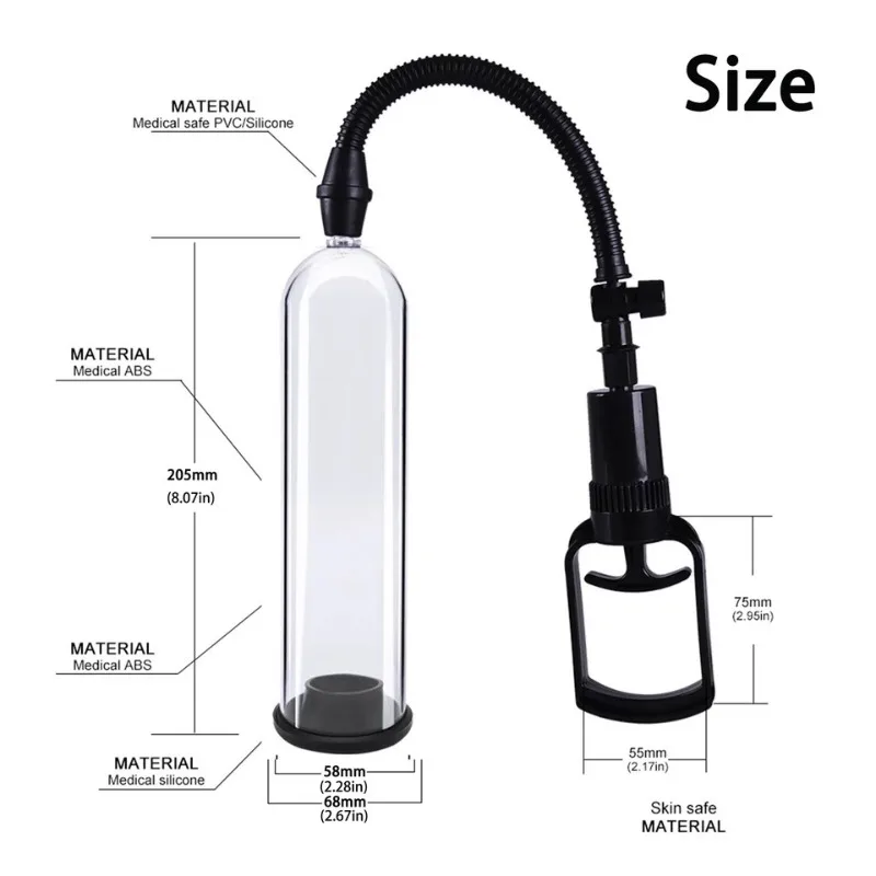 Male Penis Pump Vacuum Enlarger Enlargement Trainer Sex Toy for Man Penis Pump Sucking Vacuum Pump Men Masturbation