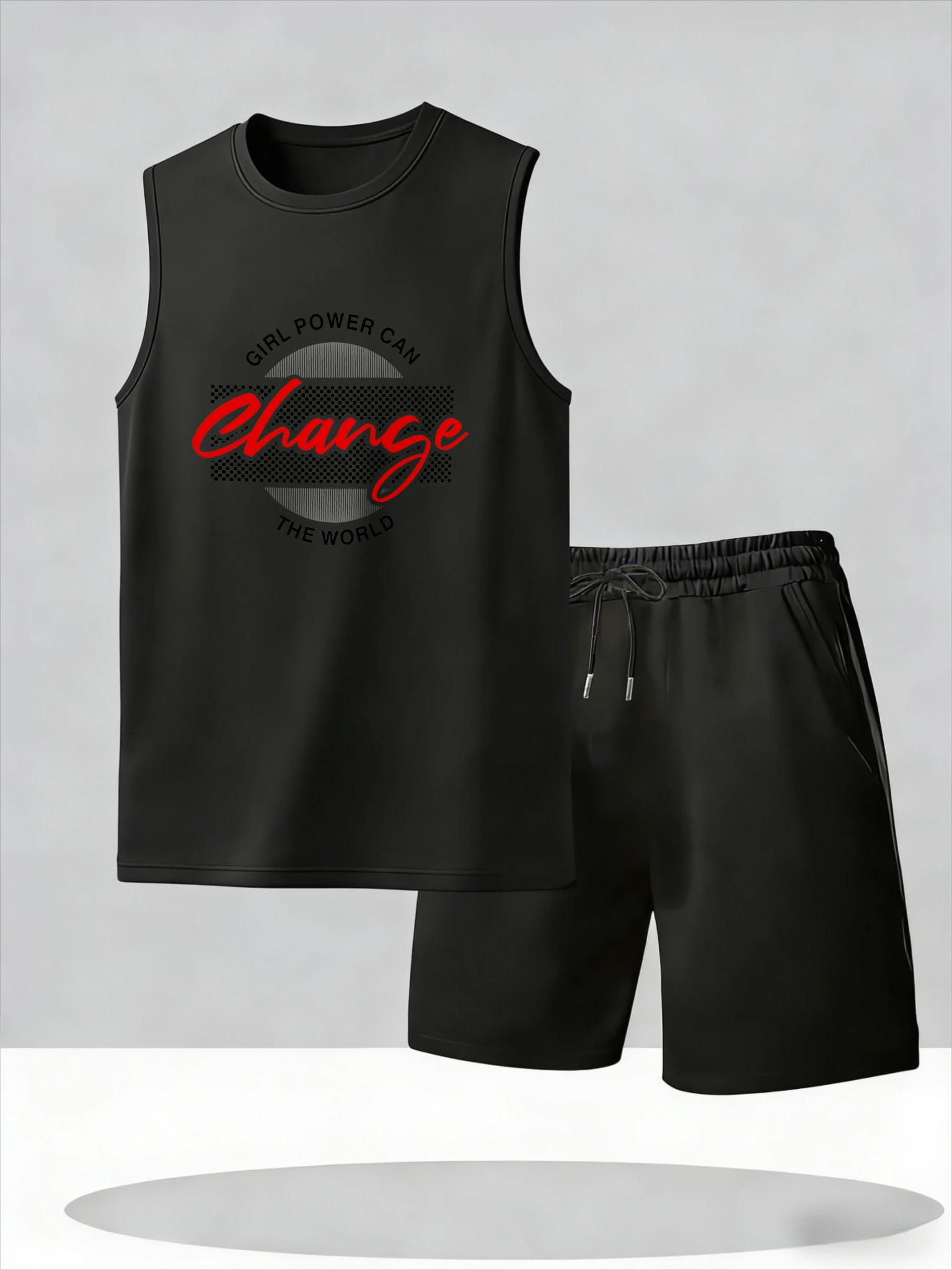 

Men's Tank Top Sets 2026 Summer Thin Quick Dry seaside oversize beach Suit for man Two-piece sets running Breathable crewneck