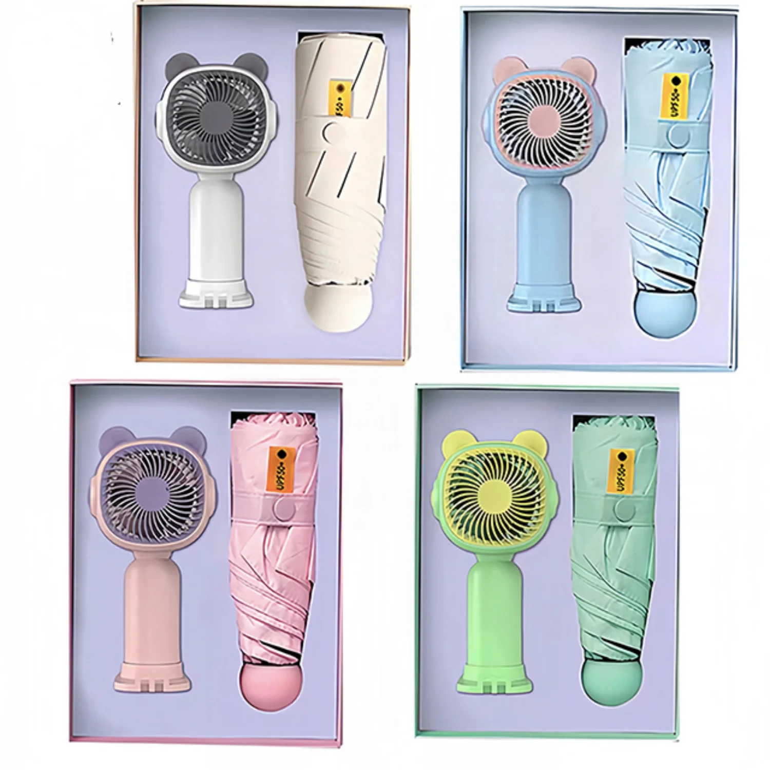 

Promotional Fans Umbrella Cable Power Bank Giveaway New Product Gift Set for Business Corporate Items