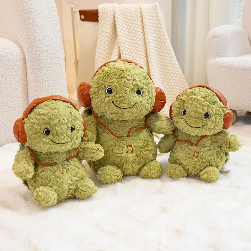 

Newest Turtle Doll Kawaii Stuffed Plush Toy Figure Doll Cartoon Anime Cute Kids Birthday Holiday Gift Doll Listening to Music