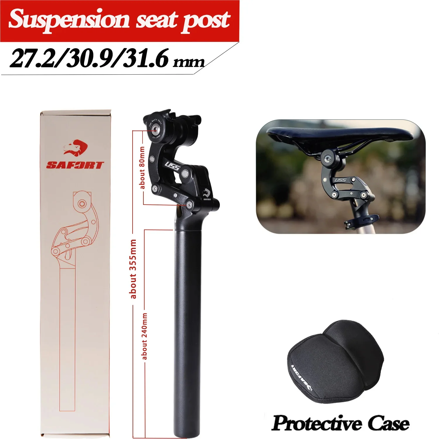 

Shock absorber mountain bike seat tube 27.2 30.4 30.9 31.6mm aluminum alloy material suspension mountain bike bicycle seat tube