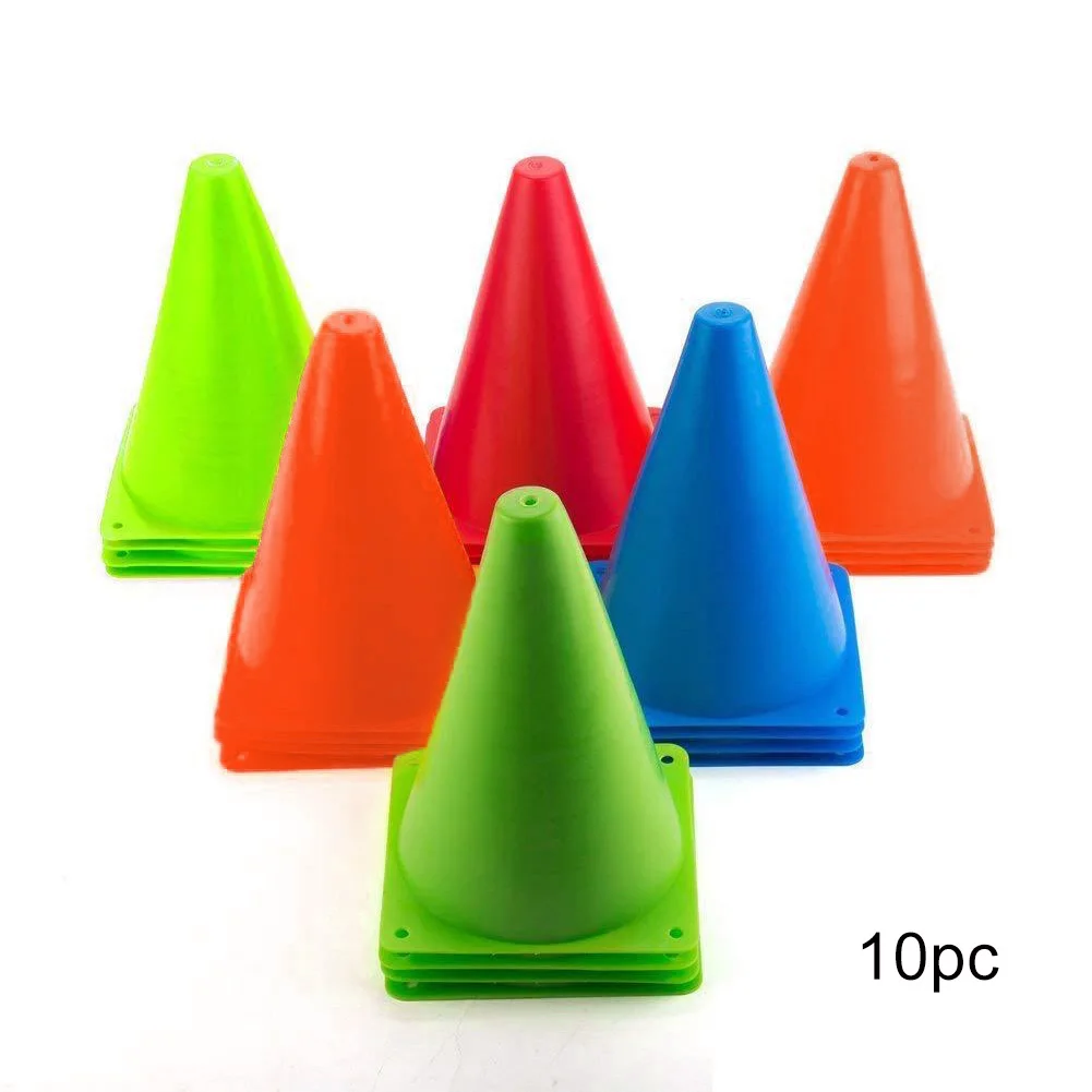 10pcs Solid Road Pile Traffic Cone Training Equipment Barrier Bucket Thicker Plastic Basketball Home Anti-freezing With Hole