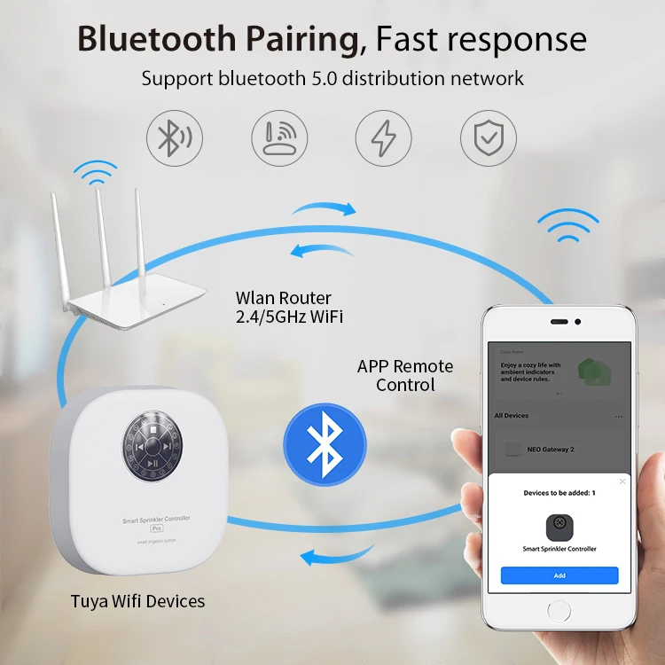 

WiFi Smart Garden Irrigation Controller Automatic Drip Irrigation System Kit APP Remote Control Plant Watering Timer Device