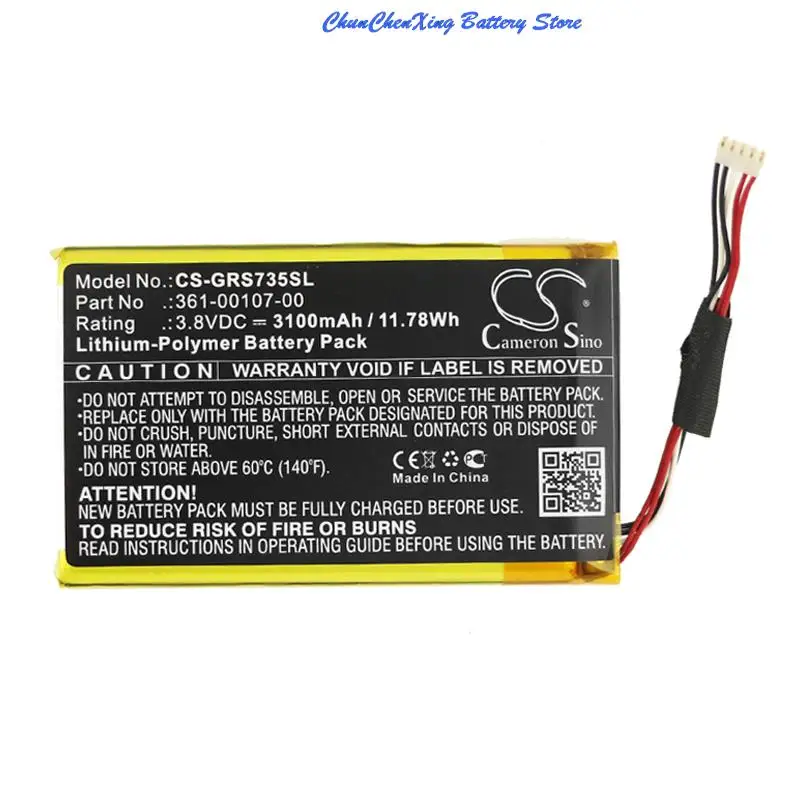 Cameron Sino 3100mAh Battery 361-00107-00 for Garmin inReach SE, Explorer+, 010-01735-10, inReach SE+, GPSMAP 66i