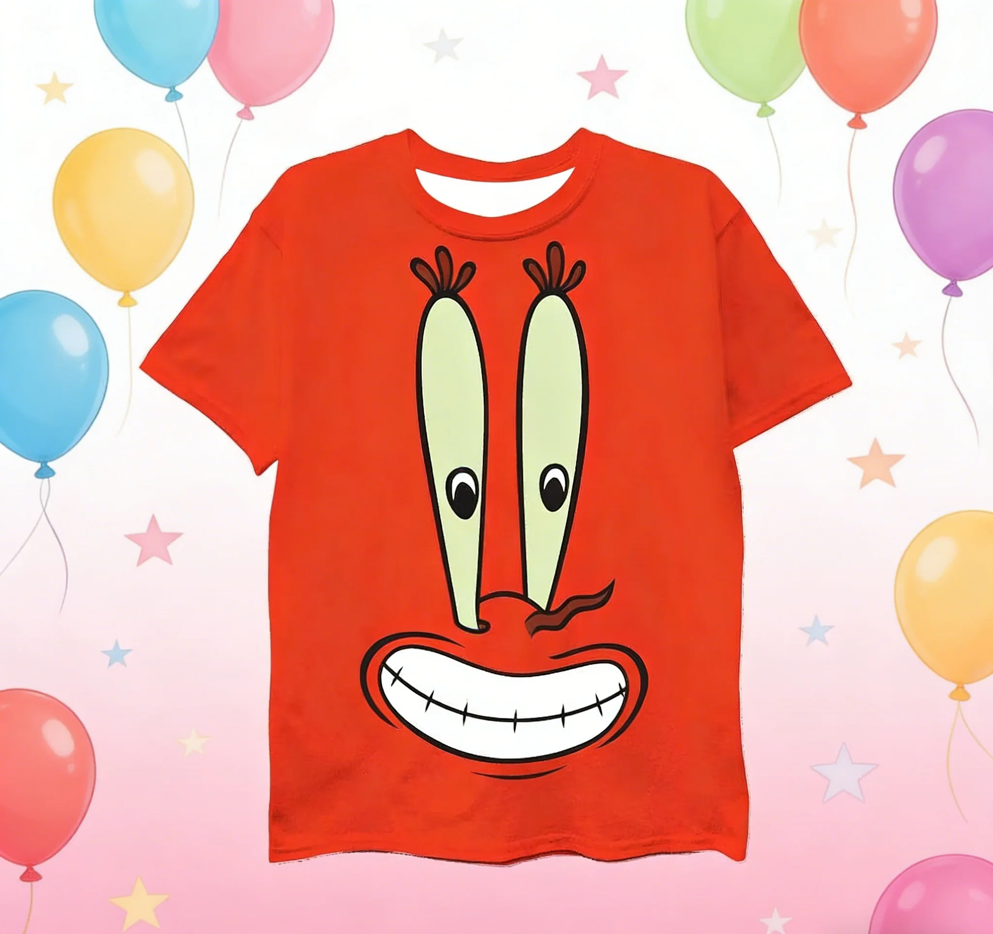 Hot Selling Fashion SpongeBob SquarePants Children's T-Shirts, Adult Men's/Women's T-Shirts, Summer Casual Outdoor Tops, Oversiz