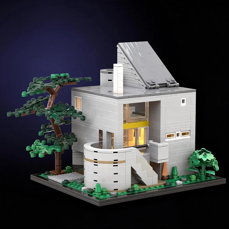 Set di Costruzioni da 752 Pezzi, Casa Gwathmey MOC, Blocchi Modulari Personalizzabili, Tecnologia Popolare, Mattoncini Semplici, Giocattolo Fai-da-Te, Regalo