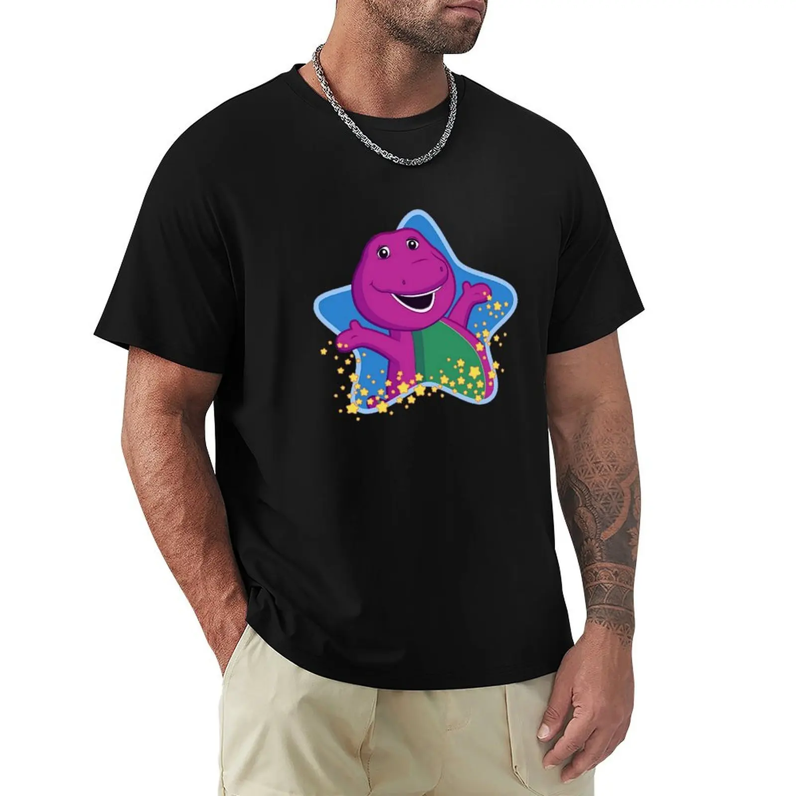 

Barney (Barney & Friends) T-shirt plus size tops blacks mens t shirt