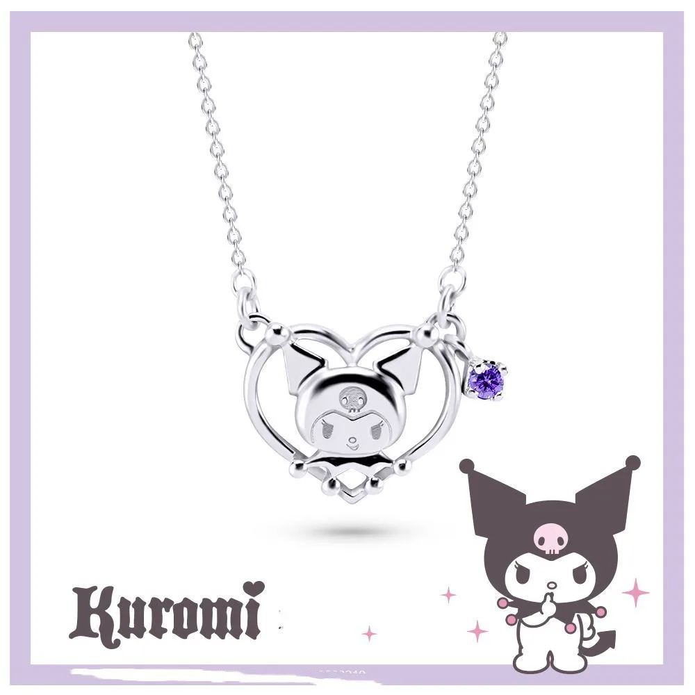 Sanrio Y2k Accessories Kuromi Necklace Bracelet Ring Earrings Set Hello Kity Necklace Kawaii Productos Cute Things For Girls