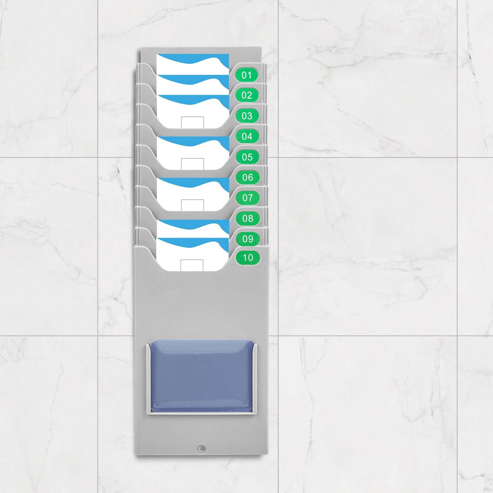 

Hanging Holder Warehouse Material Card Rack Plastic Organizer Multi-Pocket Storage Rack For Attendance